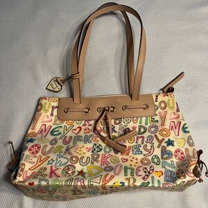 Dooney & Bourke Rare Tassel Zip Top Bag with Matching Coin Case - New